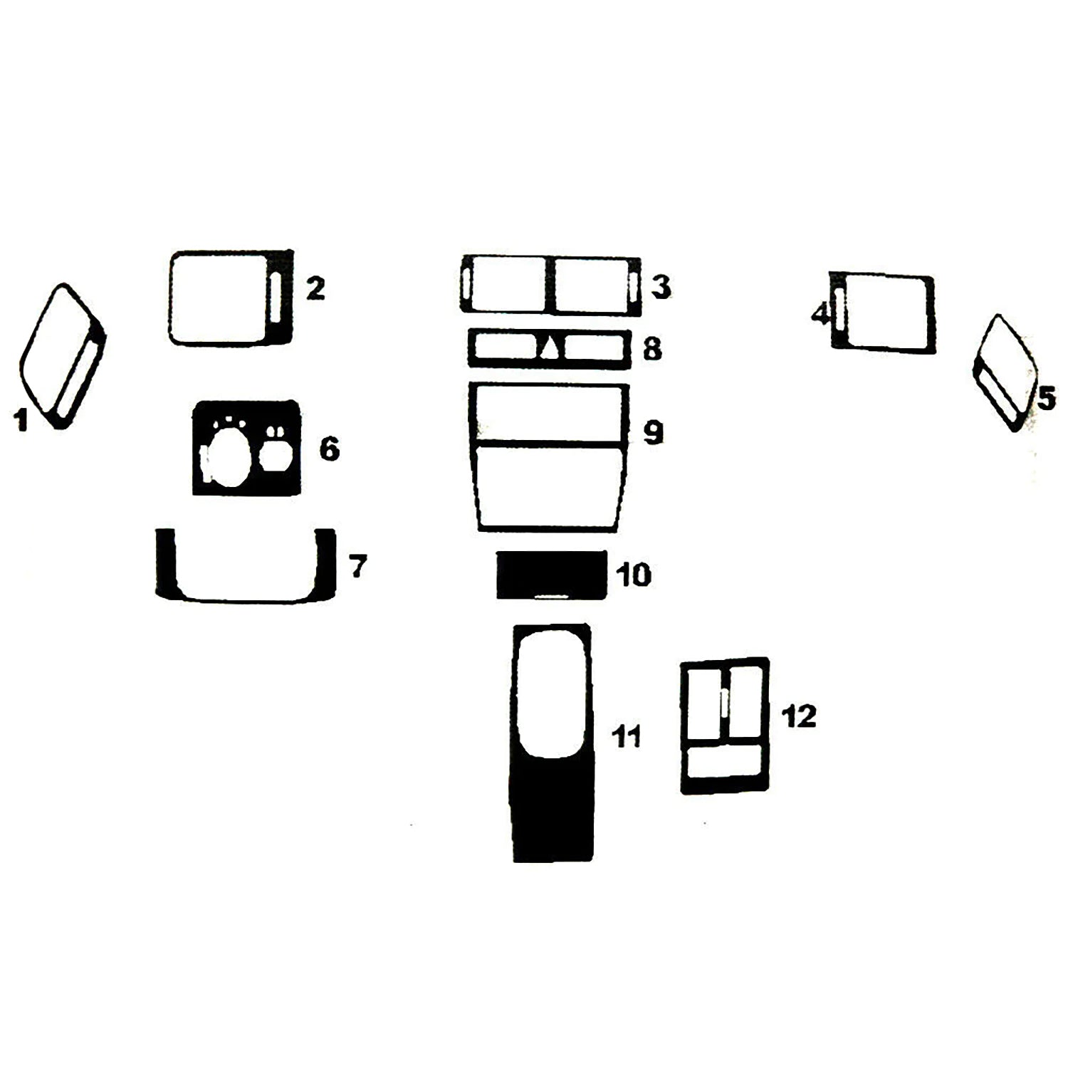 Innenraum Dekor Cockpit für Audi A6 C5 4B 1997-2001 Aluminium Optik 12tlg