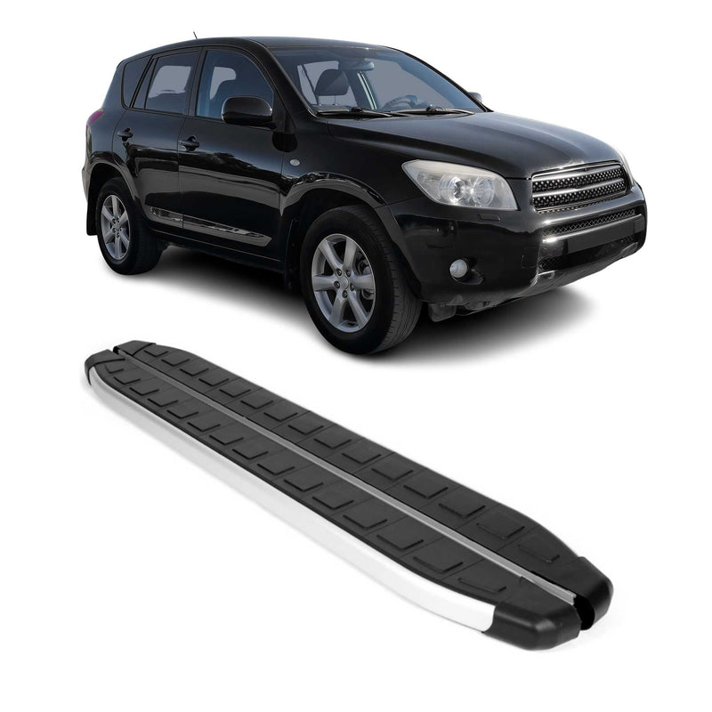 Seitenschweller Seitenbretter Trittbretter für Toyota RAV4 2005-2012 Alu Schwarz
