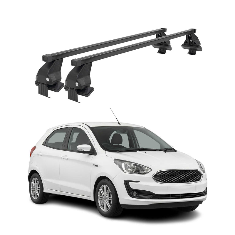 Menabo Dachträger Grundtäger für Ford Ka+ 2016-2020 50kg Stahl Schwarz 2 tlg