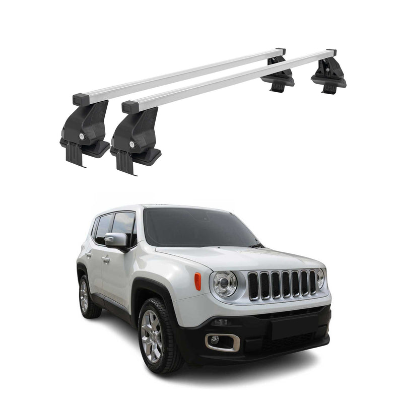 Menabo Dachträger Grundtäger für Jeep Renegade 2014-2018 Pre-FL 50kg Silber 2x