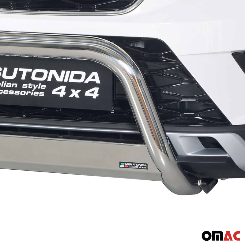 Frontbügel Frontschutzbügel für Seat Ateca 2016-2020 ø63mm Stahl Silber Schutz