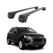 Dachträger Grundträger für VW Touareg II 2010-2018 Aluminium 75kg Schwarz 2tlg