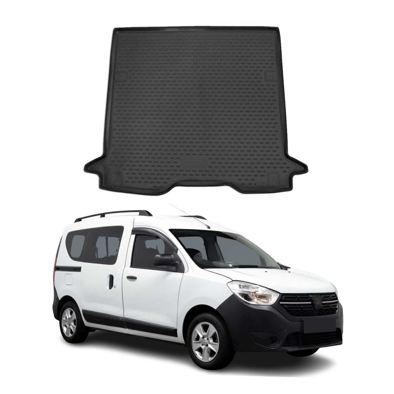 Kofferraummatte Kofferraumwanne für Dacia Dokker 2015-2021 Gummi TPE Schwarz