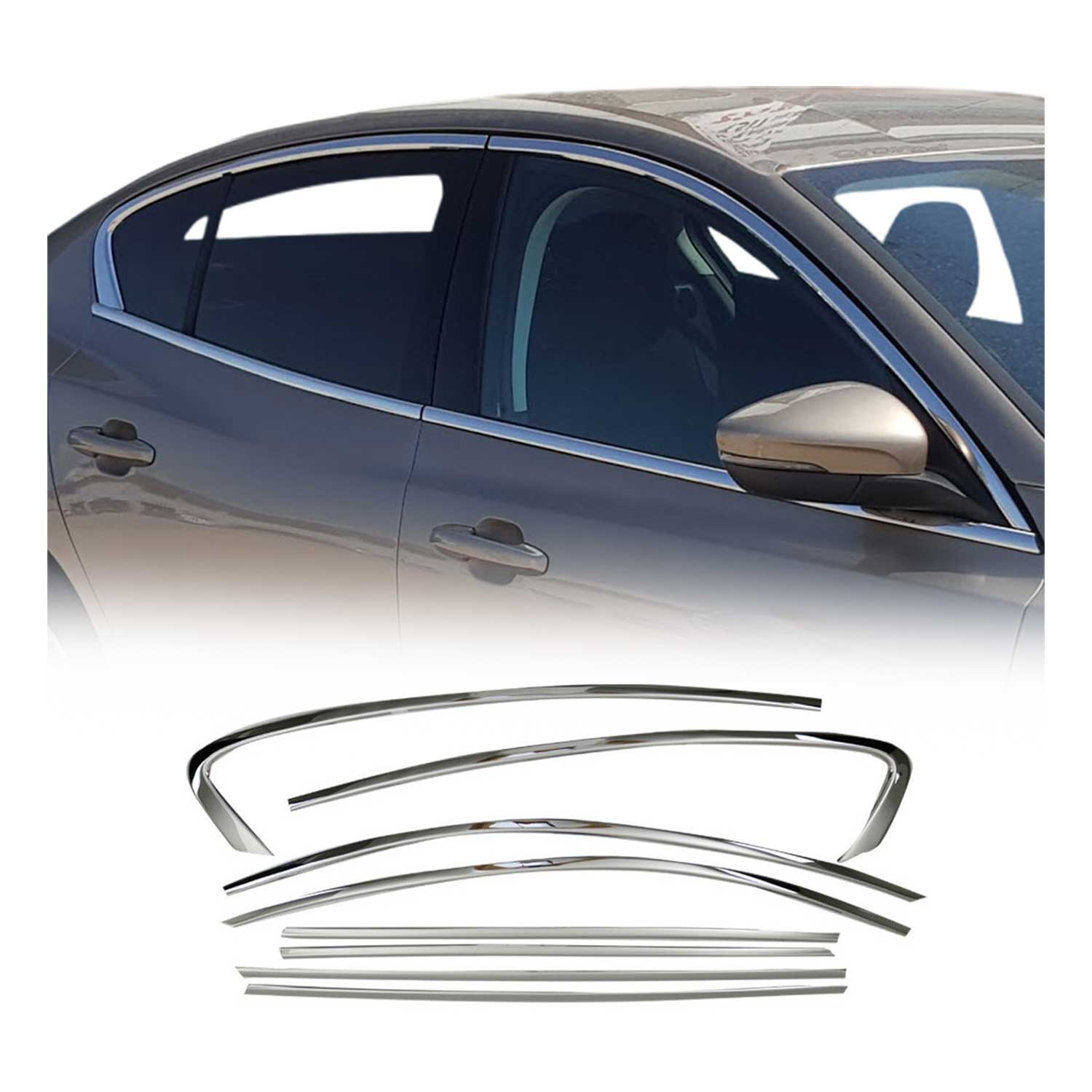 Fensterleisten Zierleisten für Ford Focus Stufenheck 2019-2025 Edelstahl 8tlg