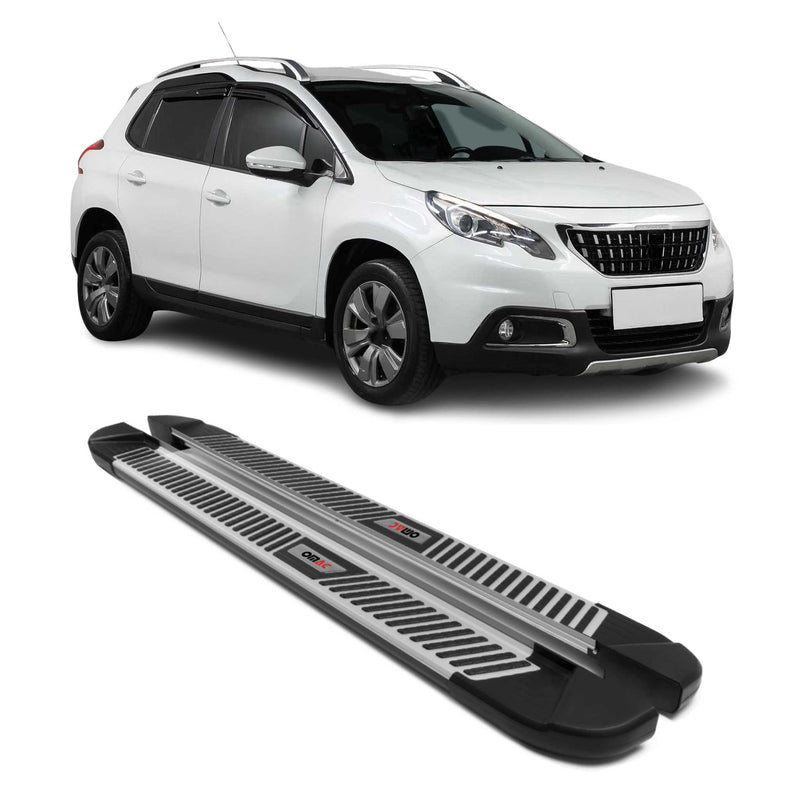 Trittbretter Seitenbretter Seitenschweller für Peugeot 2008 2013-19 Alu Schwarz