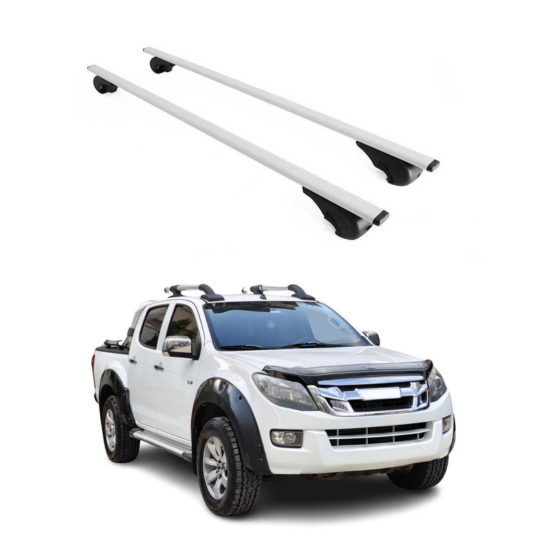 Dachträger Grundtäger für Isuzu D-Max 2006-2019 75kg Metall Silber 2 tlg