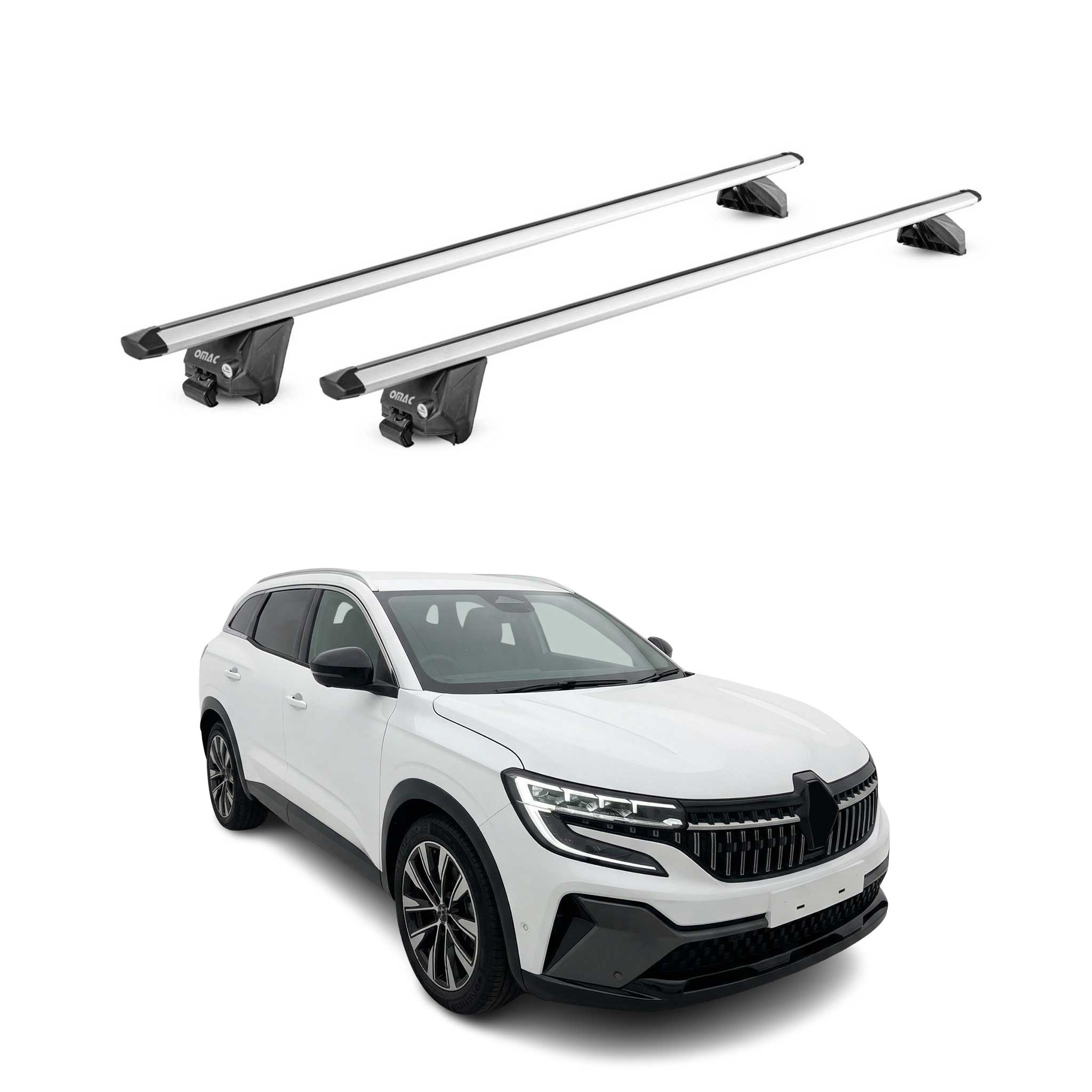 Dachträger für Renault Espace VI 2023-2026 100kg Aluminium Schwarz 2 tlg ABE