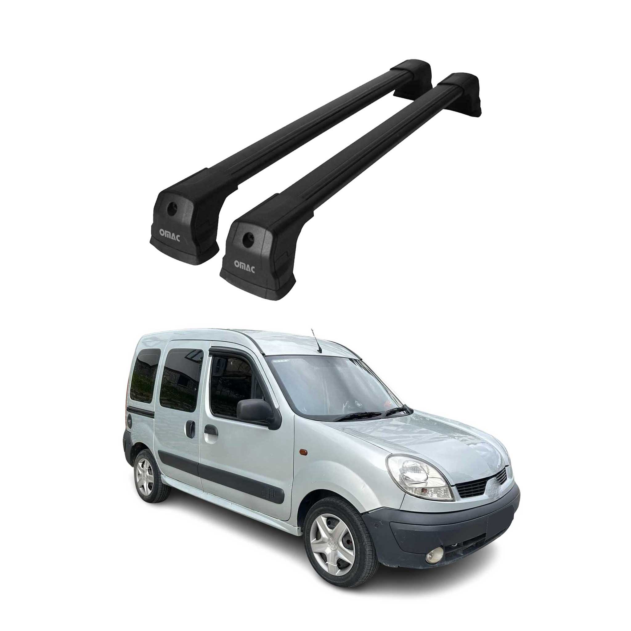 Dachträger Grundtäger für Renault Kangoo mk1 1997-2003 Pre-FL 75kg Alu Schwarz
