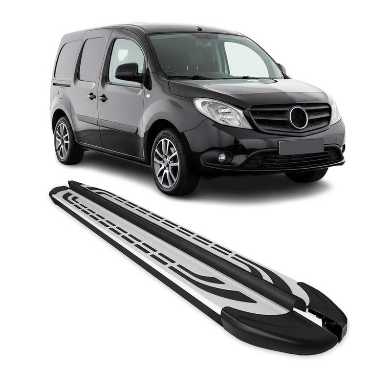 Trittbretter Schweller Seitenbretter für Mercedes Citan 2012-2021 Schwarz Alu
