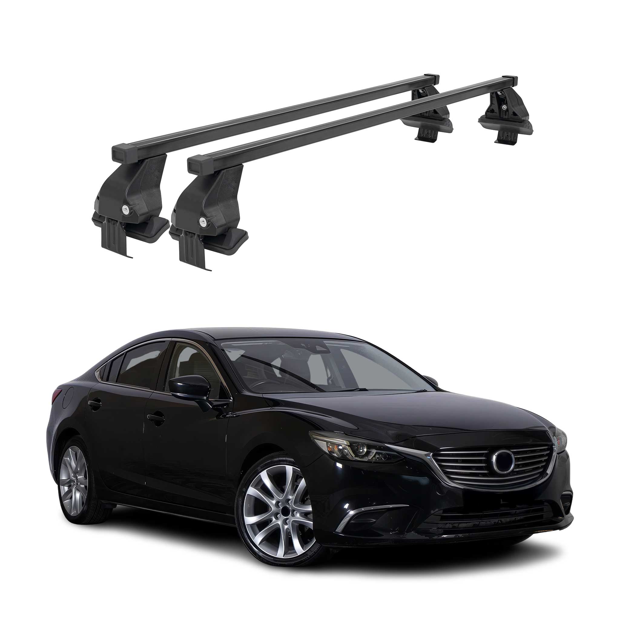 Menabo Dachträger Grundtäger für Mazda6 2012-2025 50kg Stahl Schwarz 2 tlg