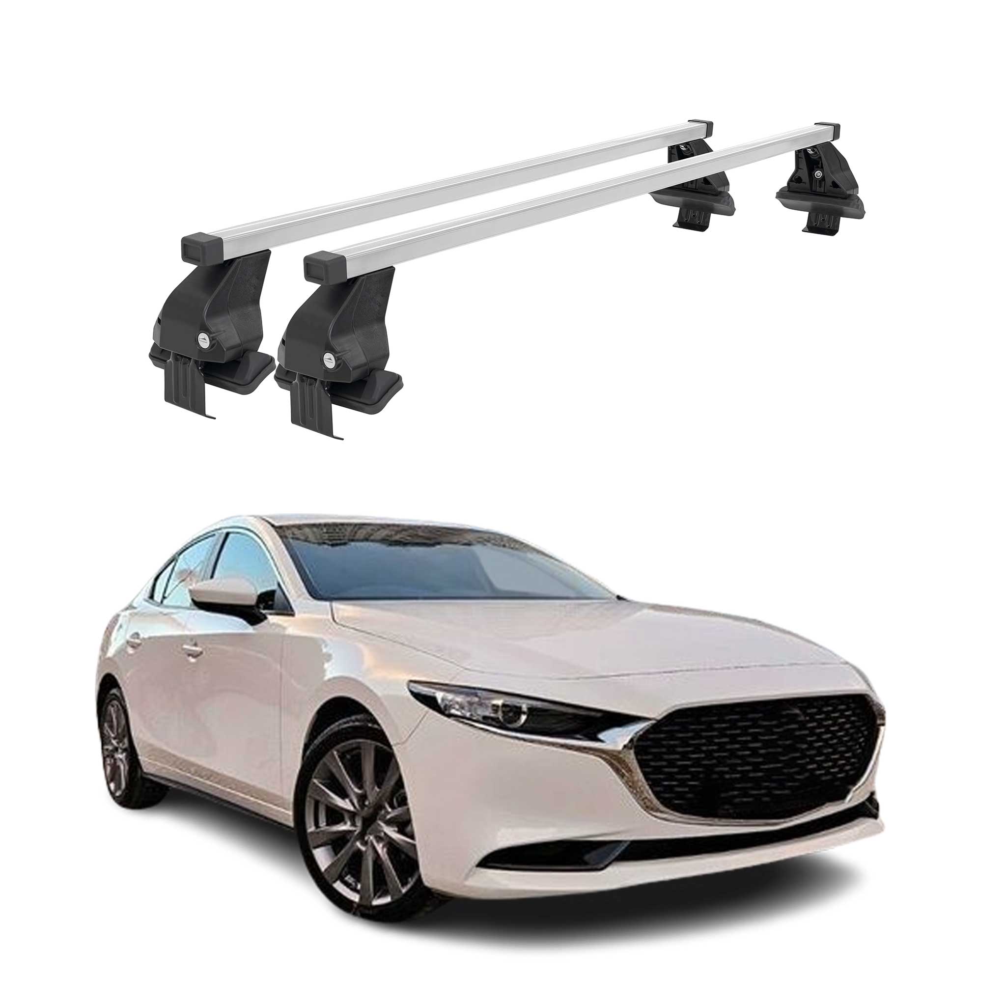 Menabo Dachträger Grundtäger für Mazda 3 BP 2019-2026 50kg Stahl Silber 2 tlg