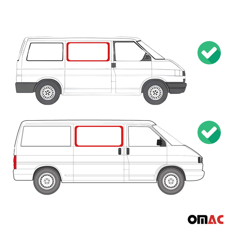 Seitenfenster Auto Fenster für VW T4 Transporter 1990-2003 Vorne Rechts L1 L2