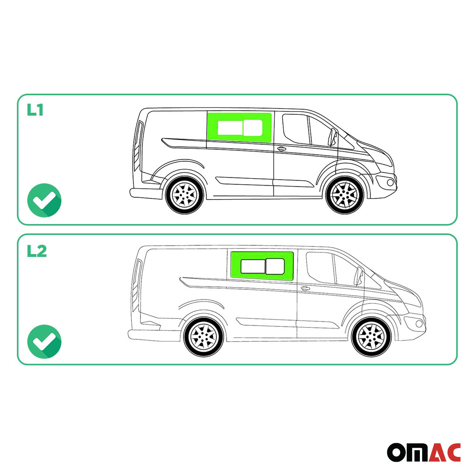 Seitenfenster Schiebefenster für Ford Transit Custom 2013-2024 L1 L2 Auto Rechts