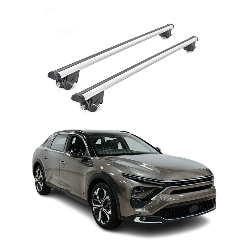Dachträger Grundtäger für Citroen C5 X 2022-2025 100kg Alu Silber 2 tlg ABE