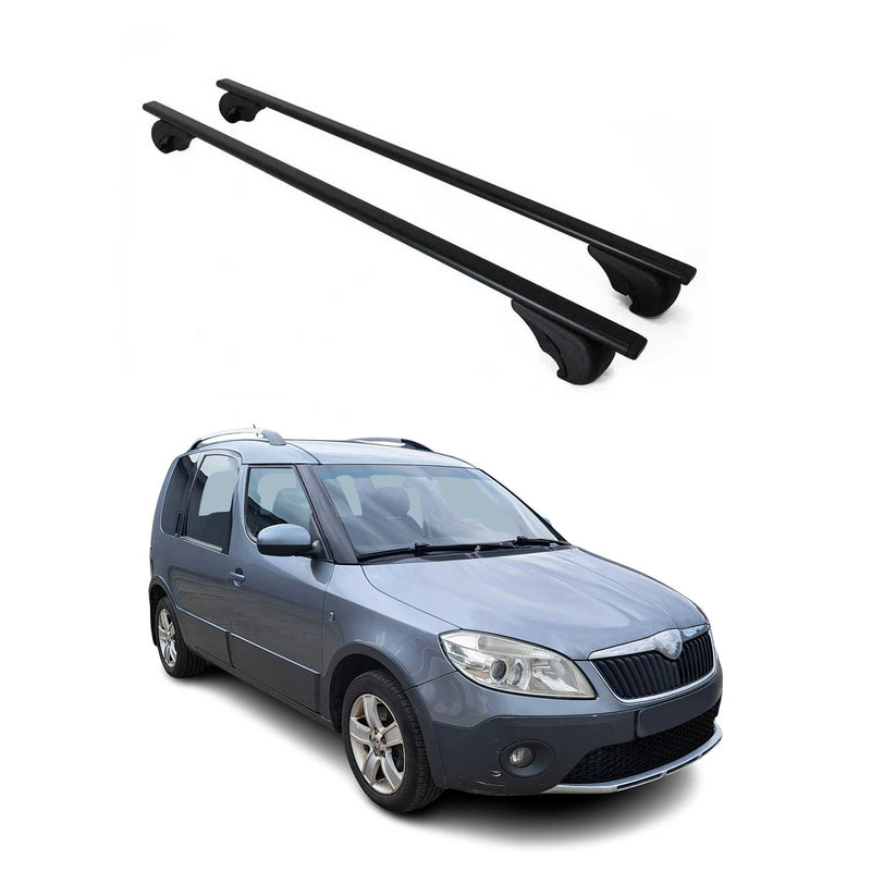 Dachträger Grundtäger für Skoda Roomster Praktik 2007-2015 75kg Metall Schwarz