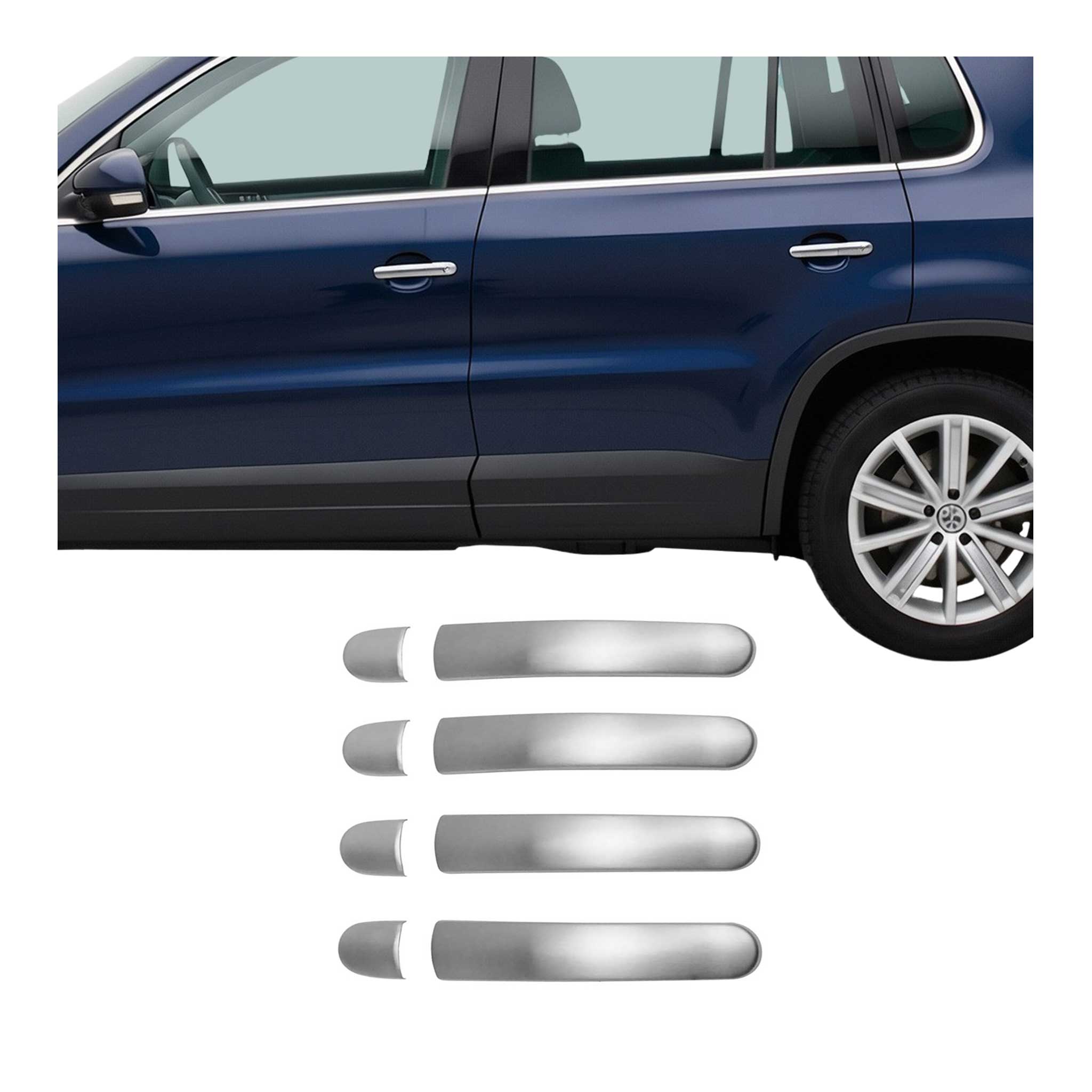 Türgriff Blende Chrom für Skoda Fabia 2007-2014 4-Tür Gebürstet 8tlg