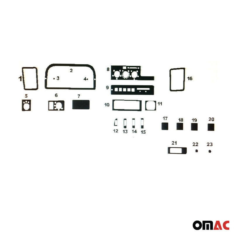 Innenraum Dekor Cockpit für Citroen Jumper 1994-2002 Carbon Optik 23tlg