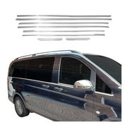 Fensterleisten Zierleisten für Mercedes Vito W447 2014-2026 Edelstahl Chrom 8tlg