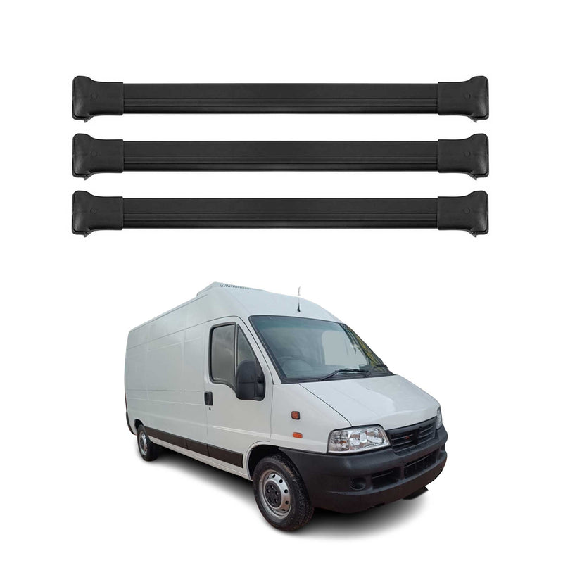 Dachträger Grundtäger für Fiat Ducato 2006-2020 75kg Aluminium Schwarz 3 tlg