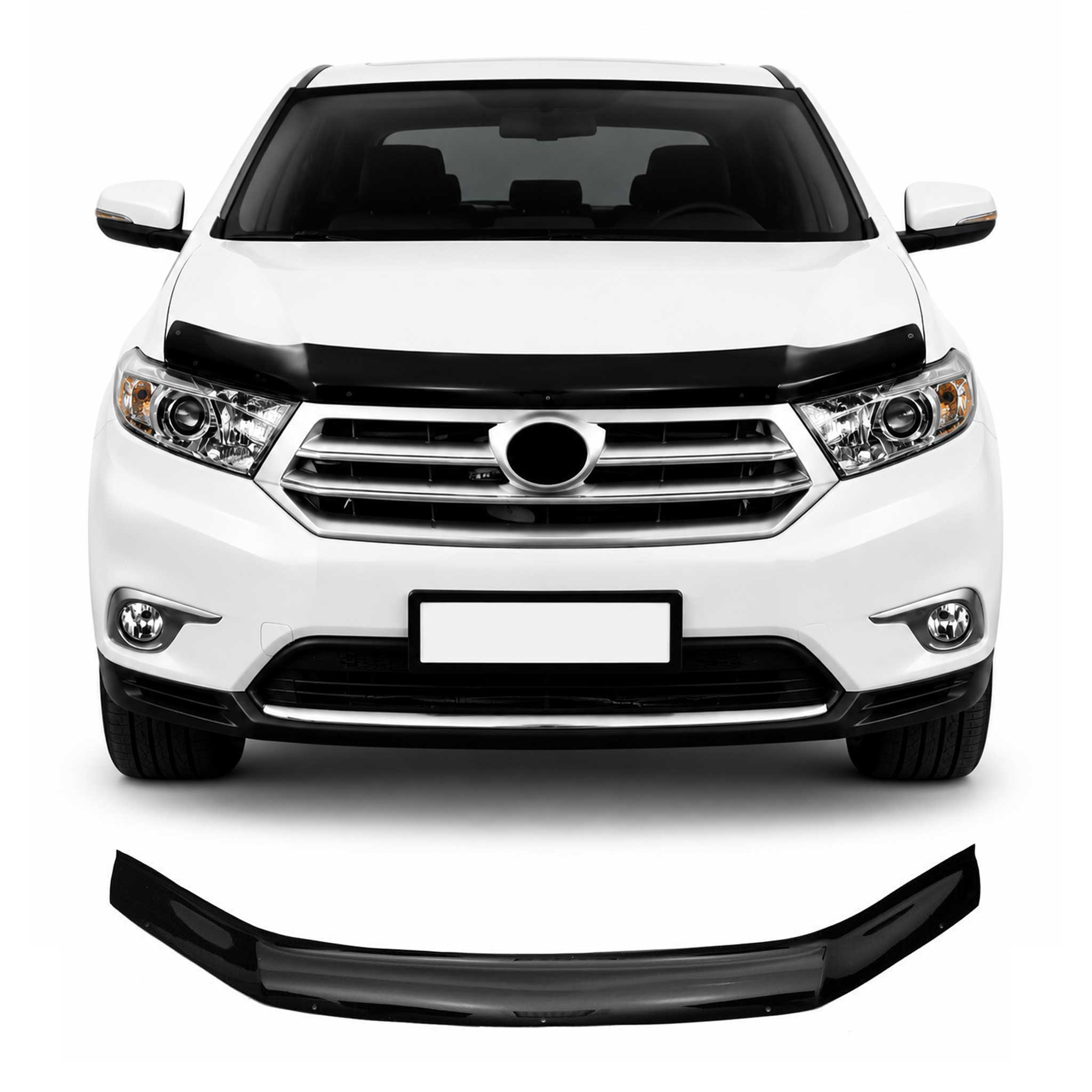 Motorhaube Deflektor Insektenschutz für Toyota Highlander 2010-2013 Dunkel