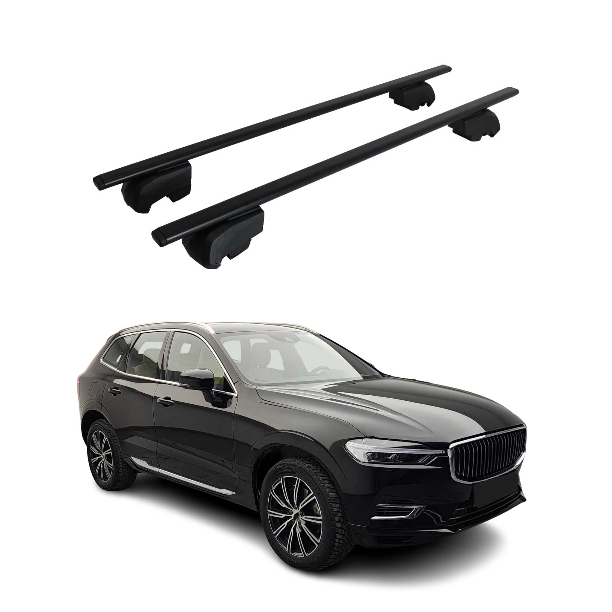 Dachträger Gepäckträger für Volvo XC60 2017-2023 Grundträger ABE Schwarz 2x