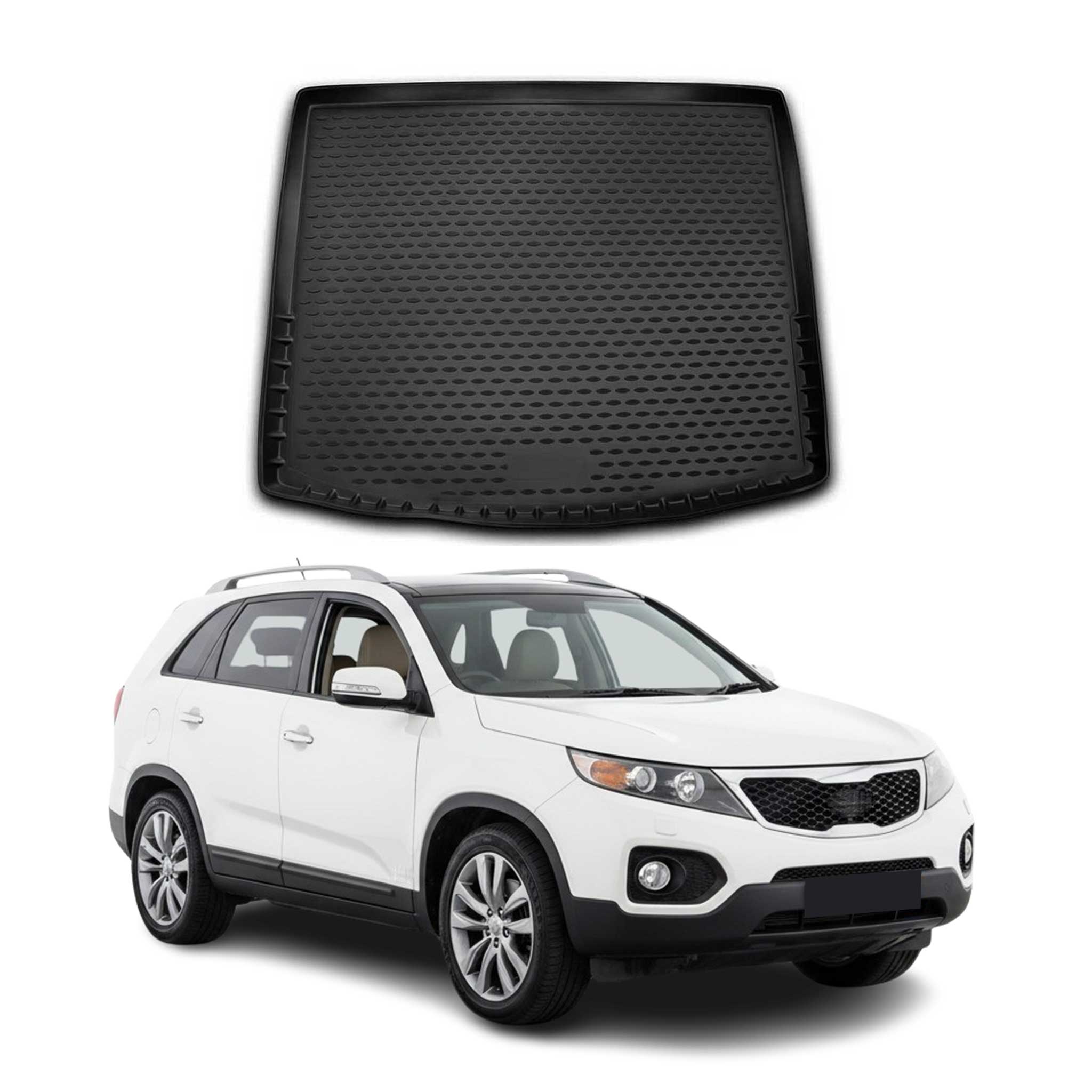 Kofferraummatte Kofferraumwanne für Kia Sorento 2009-2014 Gummi TPE Schwarz