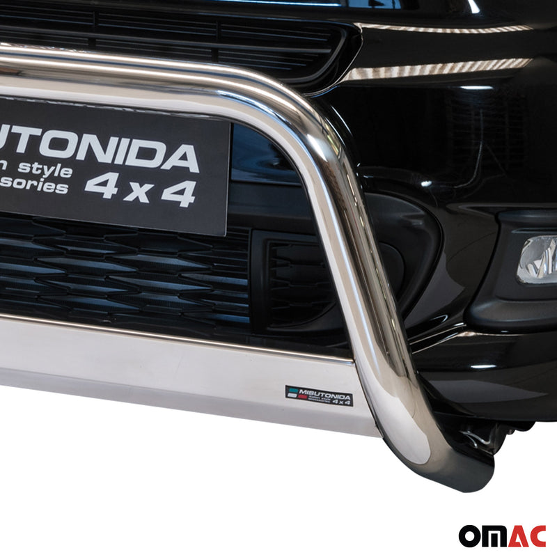 Frontbügel Frontschutzbügel für Fiat 500X 2014-2018 ø63mm Stahl Silber Schutz