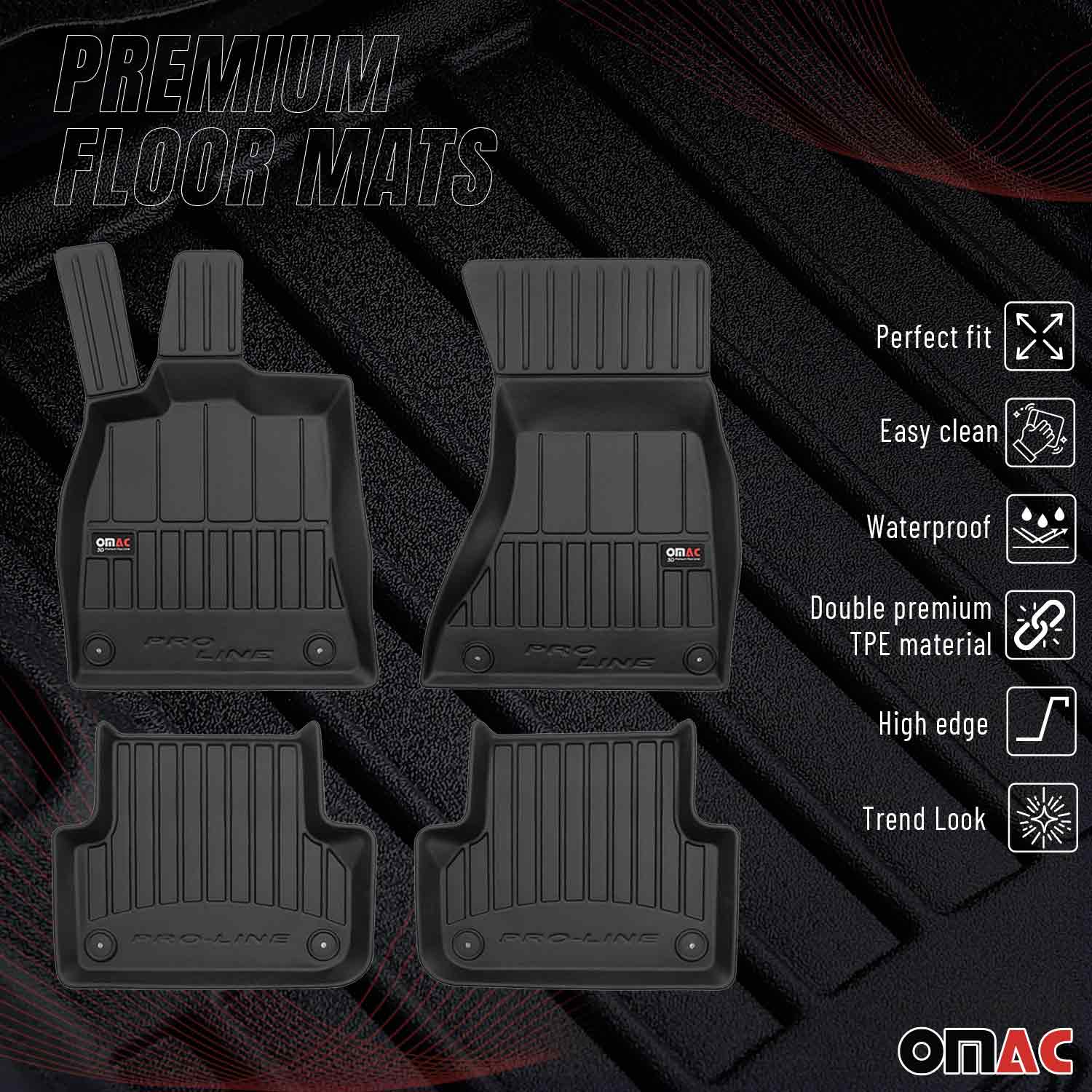 OMAC Gummi Fußmatten für Audi A5 Sportback 8TA 2009-2017 Premium Schwarz 4tlg