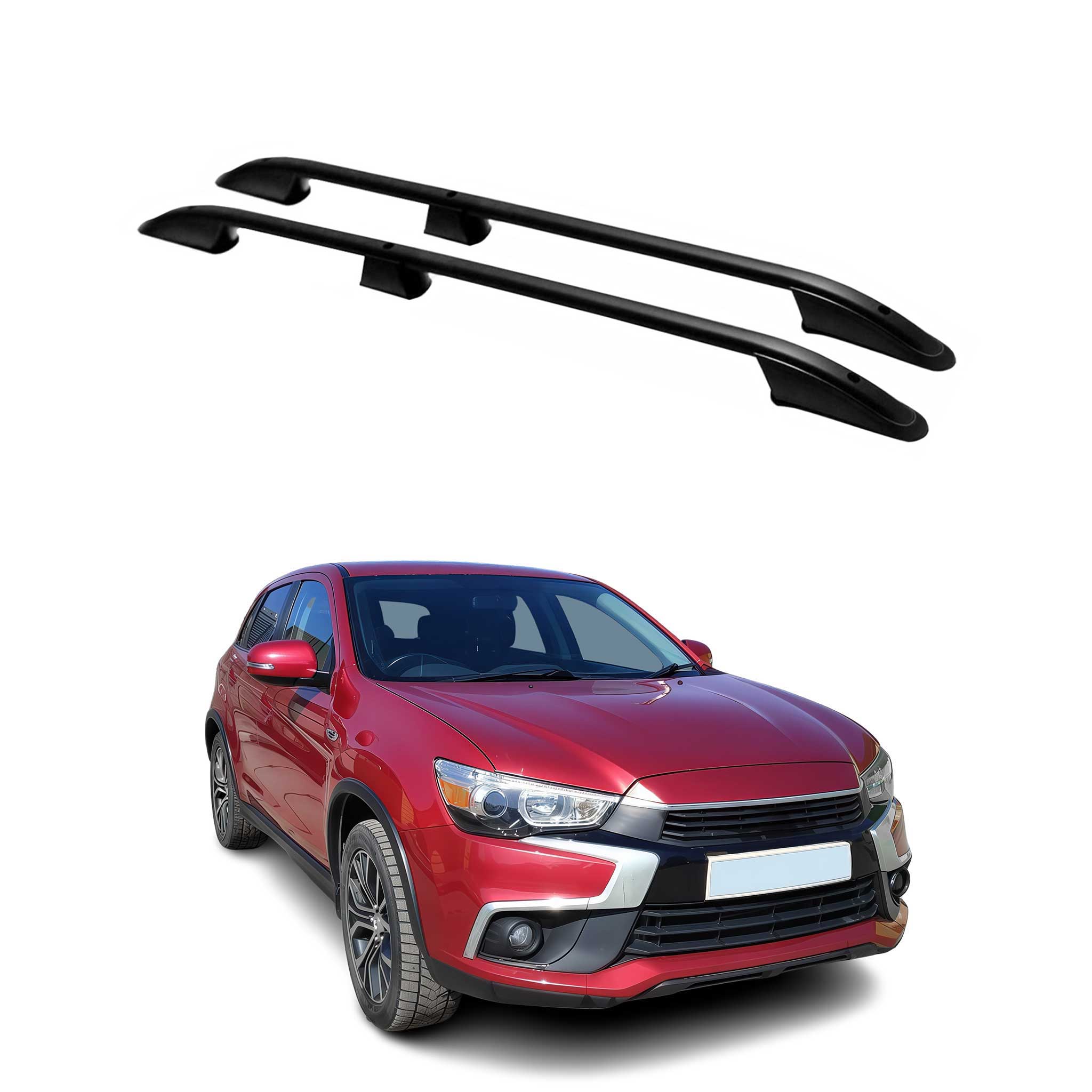 Dachreling Dachgepäckträger für Mitsubishi ASX 2010-2023 Aluminium Schwarz 2tlg