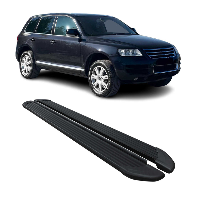 Seitenschweller Trittbretter Schweller für VW Touareg 2003-2010 Alu Schwarz