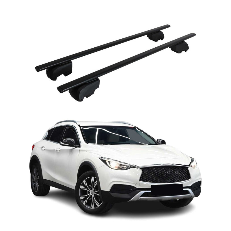 Dachträger Grundtäger für Infiniti QX30 2016-2019 75kg Metall Schwarz 2 tlg