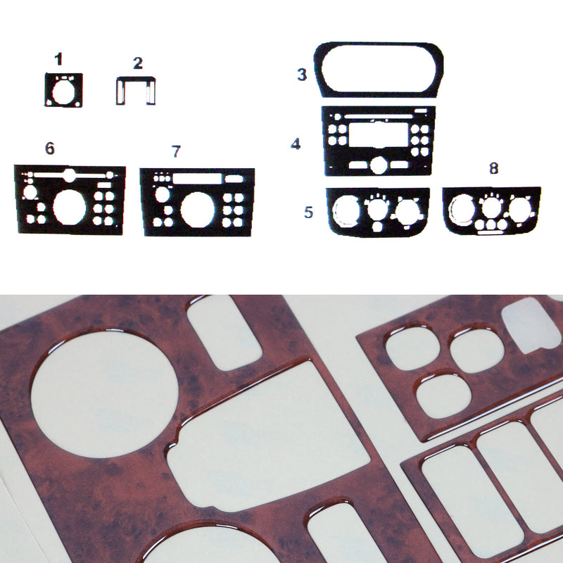Innenraum Dekor Cockpit für Opel Corsa C 2000-2009 Wurzelholz Optik 8tlg