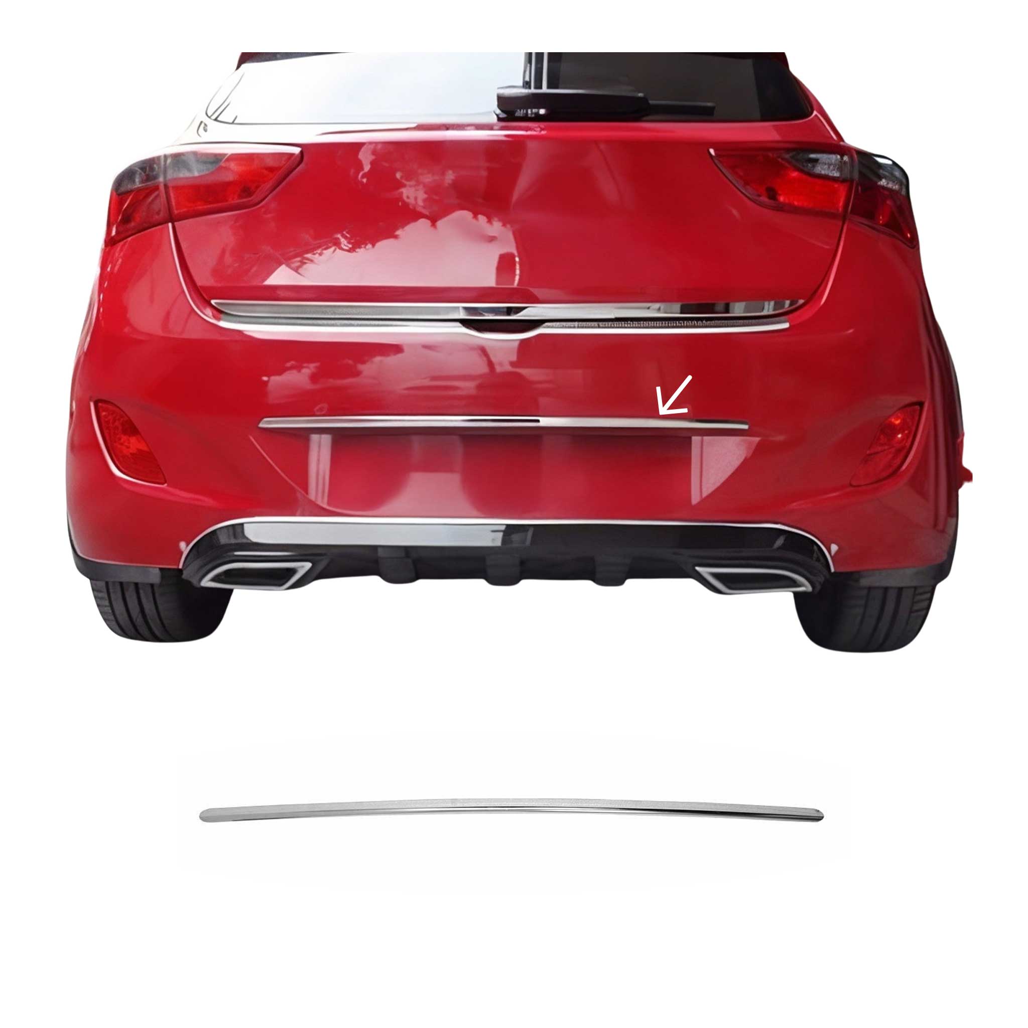 Kofferraumleiste Heckklappe Leiste für Hyundai i30 2012-2017 Edelstahl Chrom