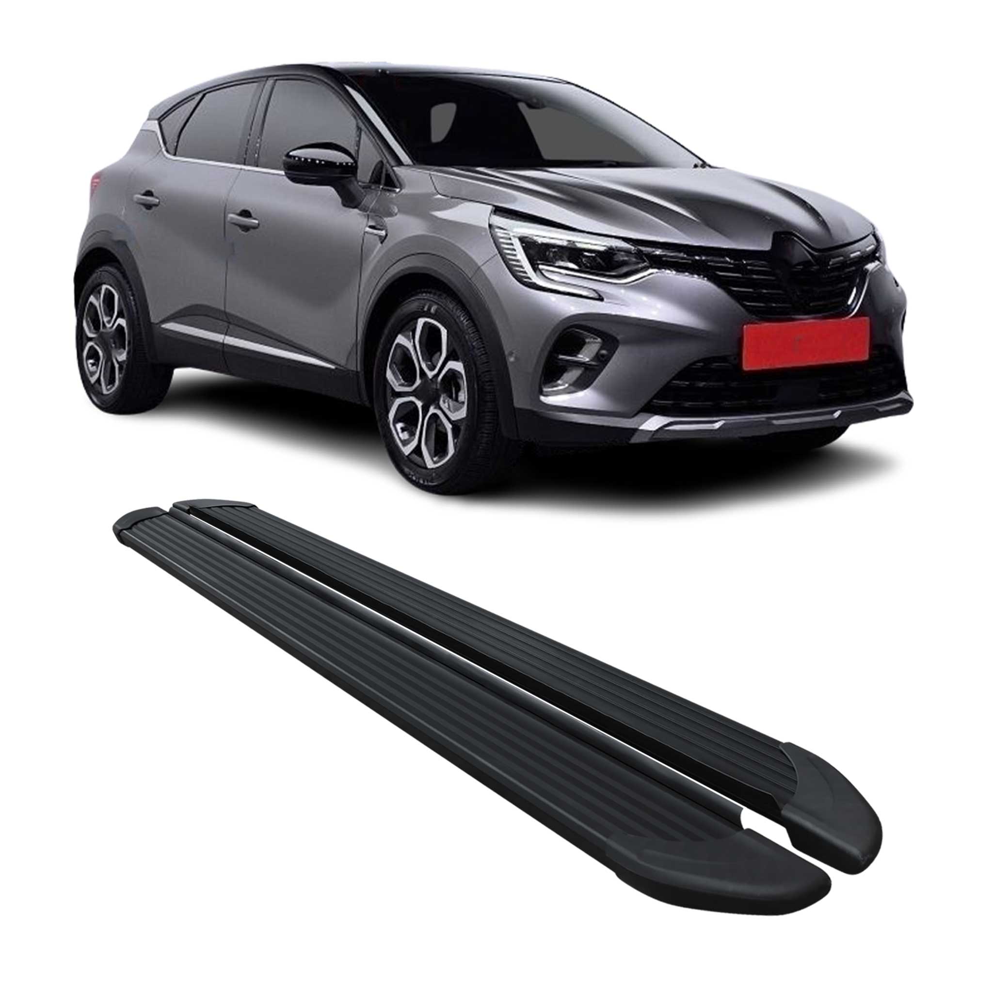 Trittbretter Seitenschweller für Renault Captur 2019-2026 Aluminium Schwarz 2x