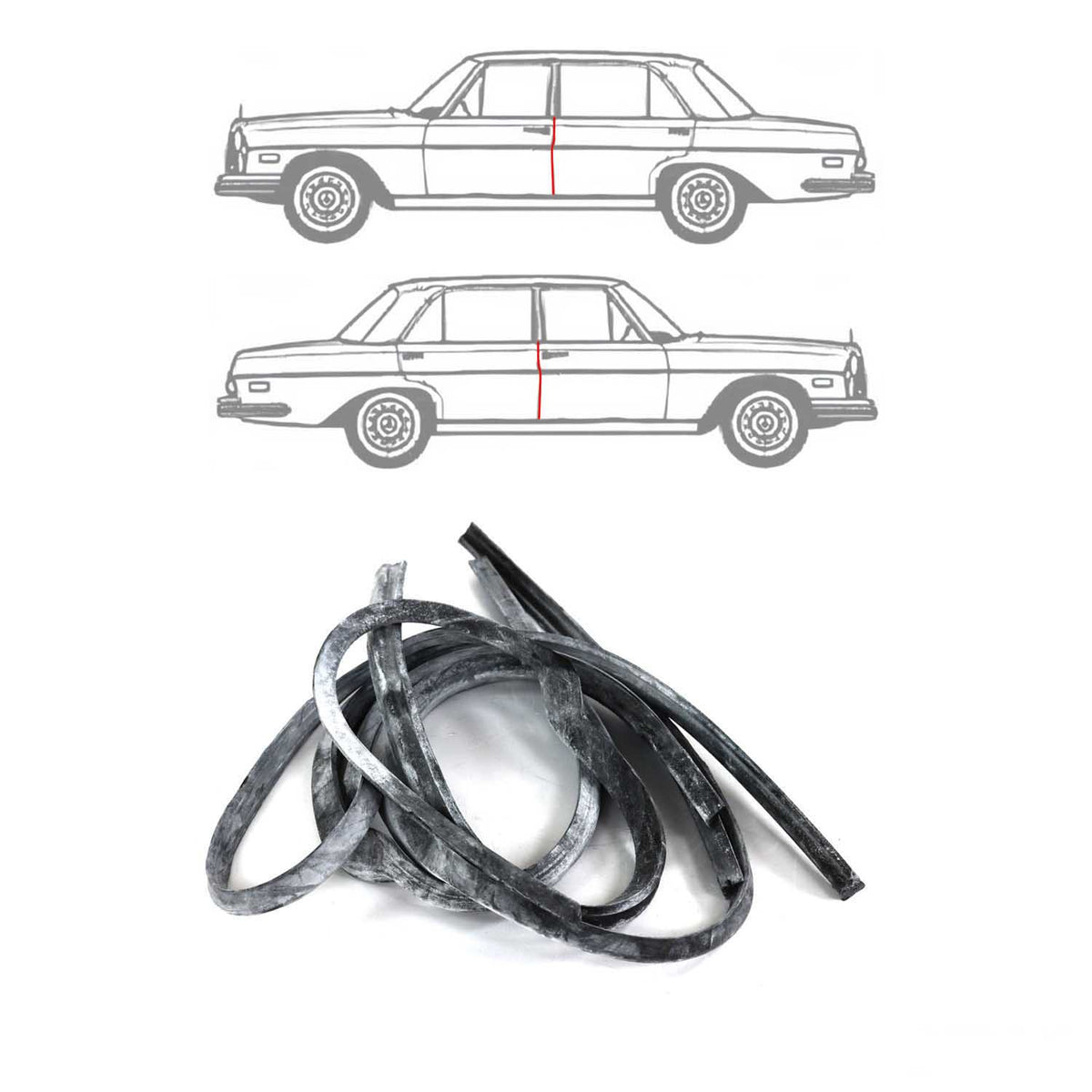 Weichgummi Flexibler Türkantenschutz für Mercedes /8 W115 1969-1977 Gummi