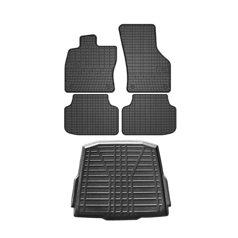 Fußmatten & Kofferraumwanne Set für Skoda Octavia Kombi 2012-2019 Gummi 5x