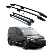 Dachreling + Dachträger Satz für VW Caddy 2020-2026 L1 Kurzer Schwarz 4tlg
