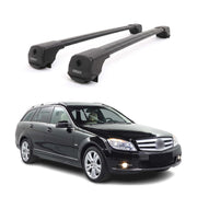 Dachträger Grundträger für Mercedes C Klasse S204 2007-2014 Aluminium Schwarz 2x