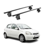 Stahl Dachträger für Toyota Yaris I Schrägheck 1999-2005 TÜV 75 kg 2tlg Schwarz