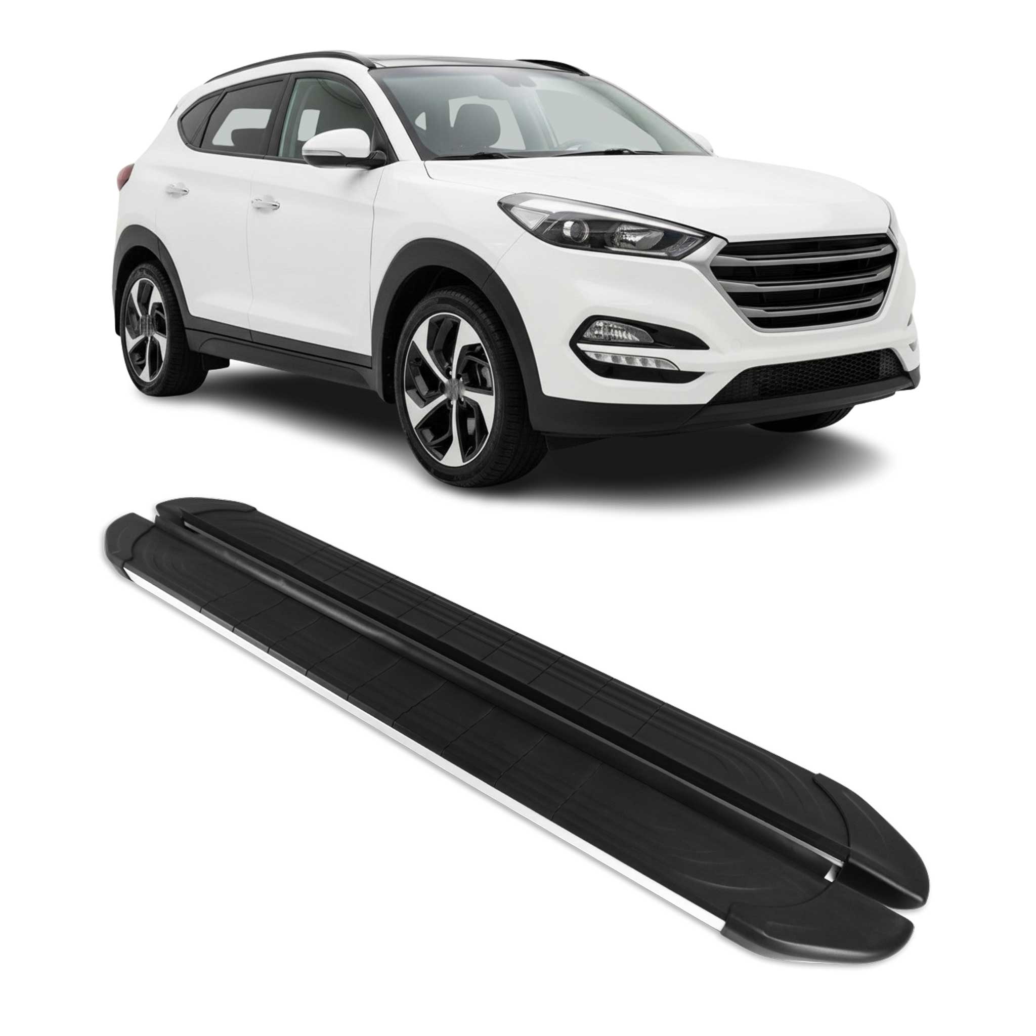Trittbretter Seitenschweller für Hyundai Tucson 2015-2020 Aluminium Schwarz Grau