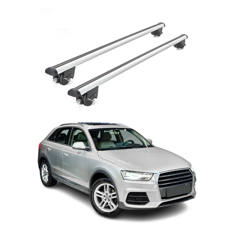Dachträger Grundtäger für Audi Q3 mk1 2011-2018 100kg Aluminium Silber 2 tlg ABE