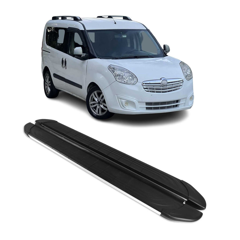 Trittbretter Seitenschweller für Opel Combo 2012-2019 L1 Kurzer Schwarz Silber