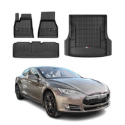 OMAC Fußmatten & Kofferraumwanne Set für Tesla Model S 2013-2026 Gummi TPE 4x