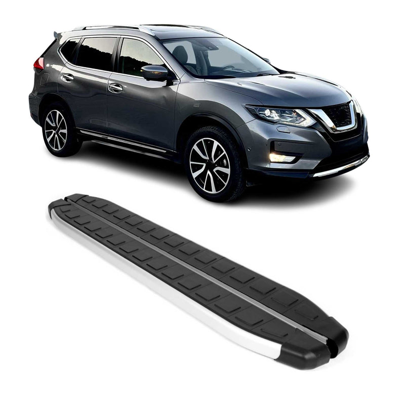 Schweller Seitenbretter Trittbretter für Nissan X-Trail 2014-2025 Alu Schwarz