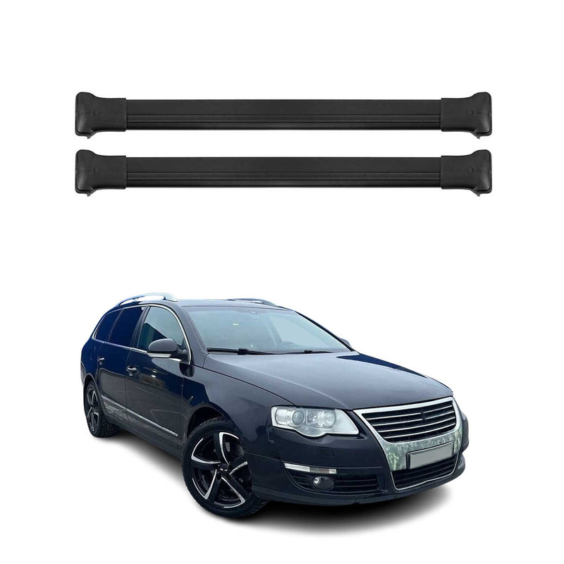 Dachträger Grundtäger für VW Passat B6 Variant 2005-2010 75kg Alu Schwarz 2 tlg