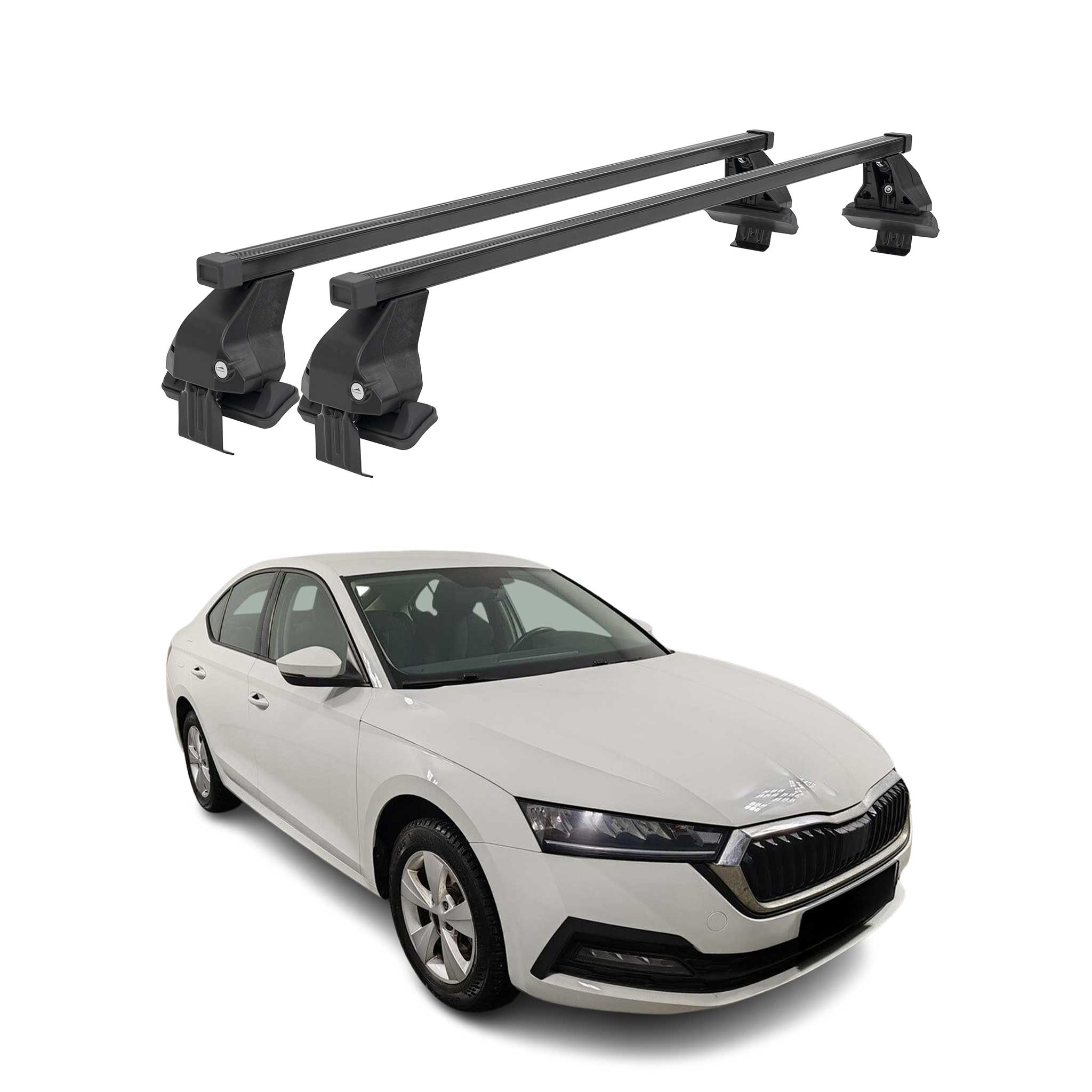 Menabo Dachträger Grundtäger für Skoda Octavia mk4 2020-2026 50kg Stahl Schwarz