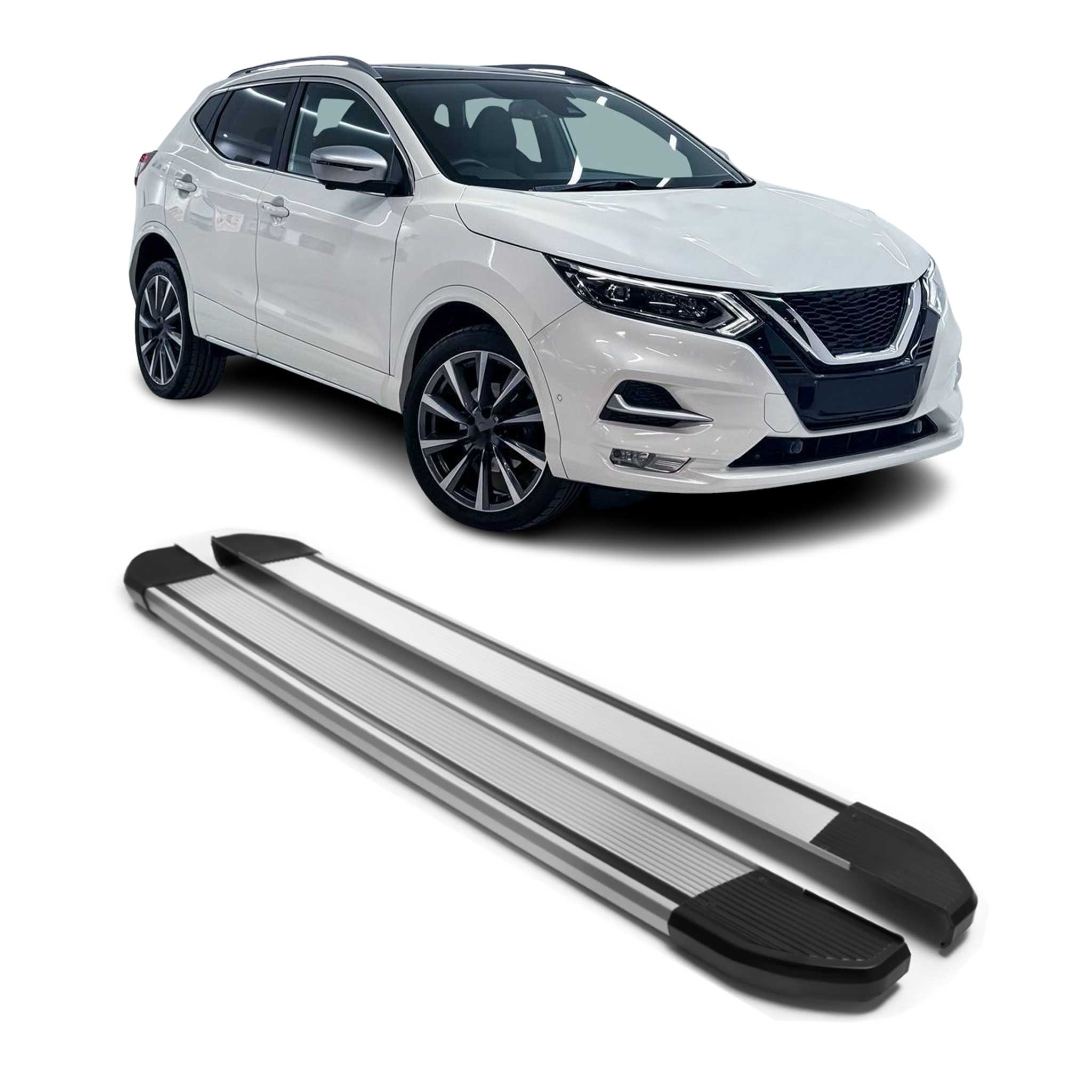 Alu Seitenschweller Trittbretter für Nissan X-Trail III T32 2013-2021 Silber 2x
