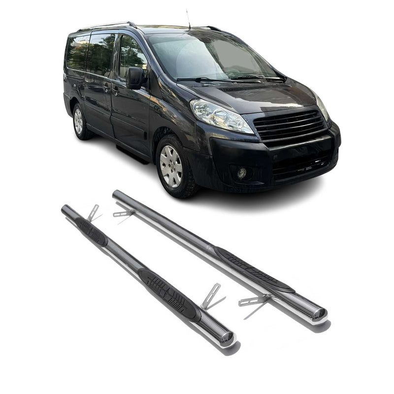 Edelstahl Trittbretter Schwellerrohre für Fiat Scudo 2006-2016 Edelstahl Silber