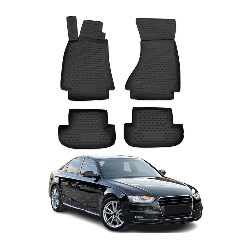 OMAC Gummimatten Fußmatten für Audi A4 Limo Avant Allroad B8 2007-16 Automatten