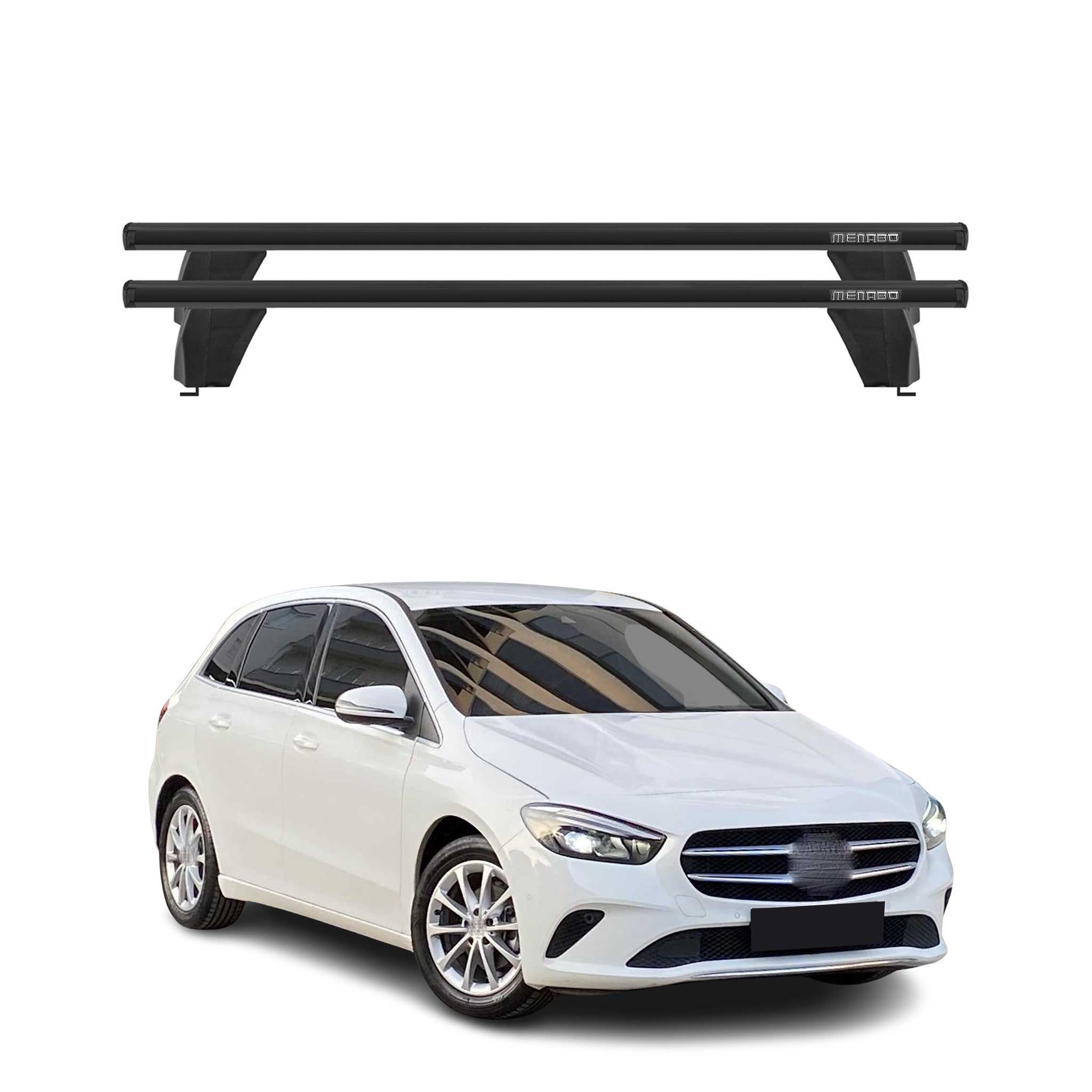 Menabo Dachträger für Mercedes B Klasse W247 2019-2026 75kg Alu Schwarz 2x